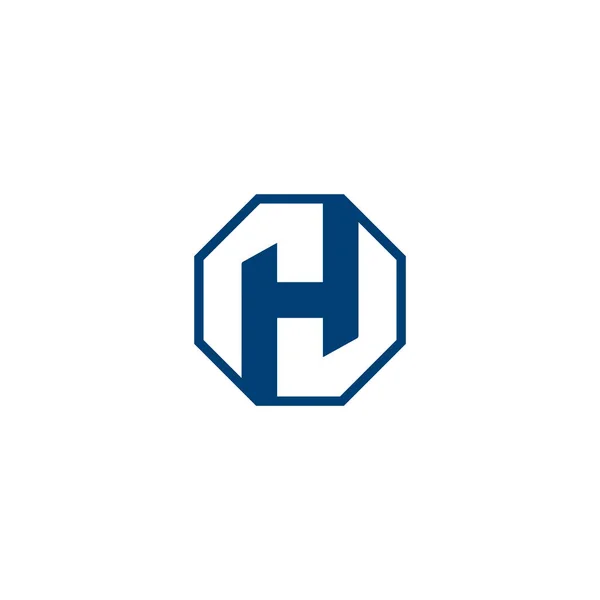 HロゴHアイコン楕円形のコーナーシンプルなHロゴ — ストックベクタ