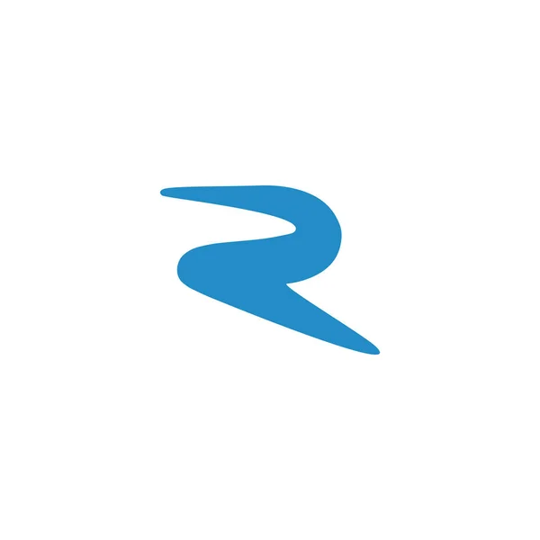 速い強力な車のためのレーサーの手紙RのロゴアイコンのためのRロゴ — ストックベクタ