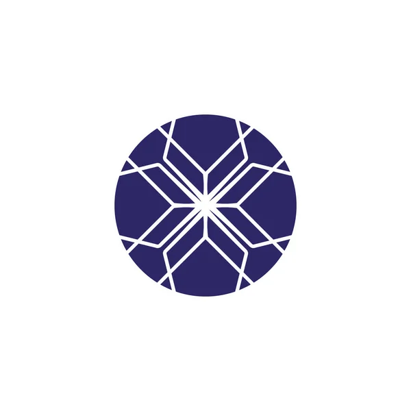 Angolo Arrotondato Logo Con Labirinto Elemento Vettoriale Circolare Disegno Logo — Vettoriale Stock
