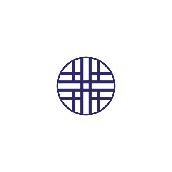 Logo Angle Arrondi Avec Élément Labyrinthe Vecteur Circulaire Abstrait Logo — Image vectorielle