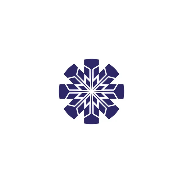 Logo Redondeado Esquina Con Elemento Laberinto Vector Diseño Abstracto Logotipo — Vector de stock