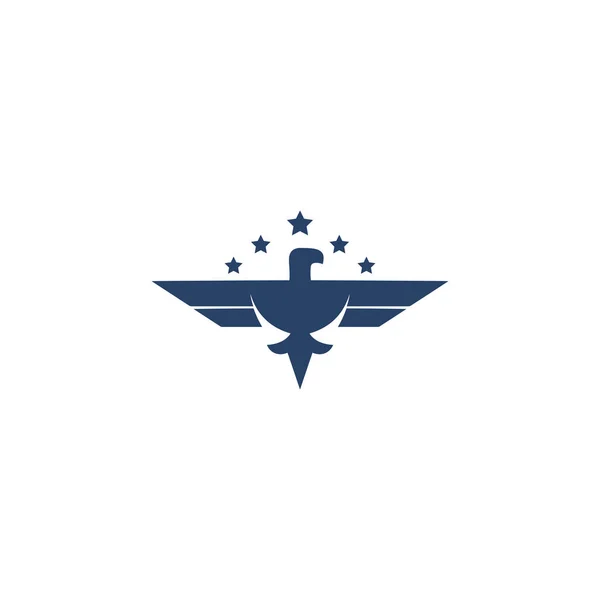 Guerreiro Soldado Águia Logotipo Vetor Pássaro Abstrato Logotipo Projeto Águia — Vetor de Stock