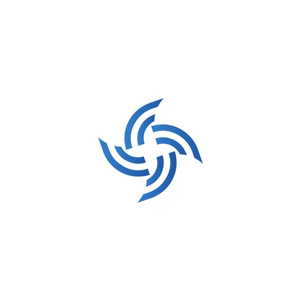 Väder Skovel Animerad Logotyp Ikon Roterande Propeller Symbol — Stock vektor