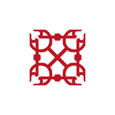 Anadolu Kültür Motifi Soyut Halı ve Halı Deseni Logosu Türk Tasarım Şablonu Vektörü a259