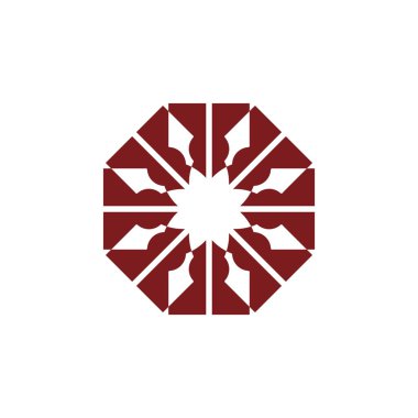 Anadolu Kültür Motifi Soyut Halı ve Halı Desenli Logo Türk Tasarım Şablonu Vector a81