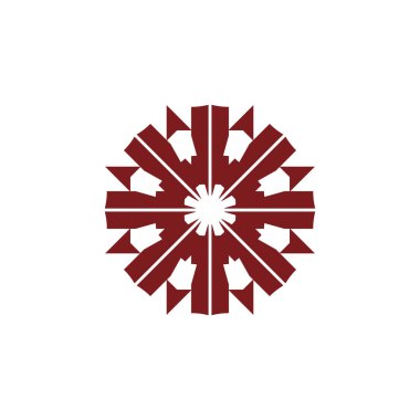 Anadolu Kültür Motifi Soyut Halı ve Halı Desenli Logo Türk Tasarım Şablonu Vektörü a9