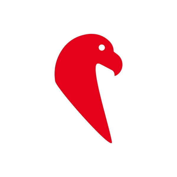 Logo Głowy Ptaka Prosta Sylwetka Logo Gołębia — Wektor stockowy