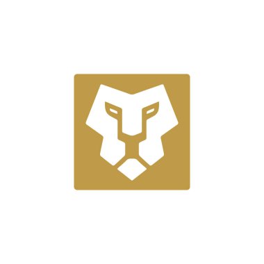 Basit geometrik aslan başı logo tasarımı aaa1