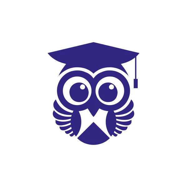 Logo Búho Logo Ave Sabia Logotipo Búho Símbolo Para Educación — Vector de stock