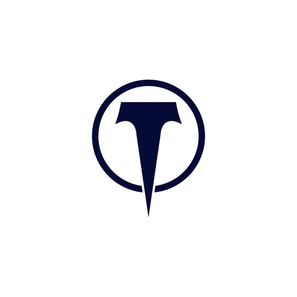 Tロゴデザイン簡単キャッチーなTシンボル — ストックベクタ