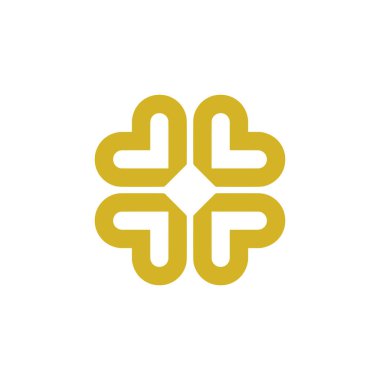 Vektör simgesi 4 köşeli şans sembolü iyi niyet logosu