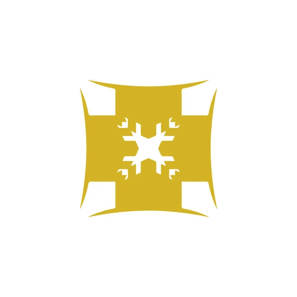 Εικονίδιο Διάνυσμα Απλό Λογότυπο Αιχμηρές Γωνίες — Διανυσματικό Αρχείο