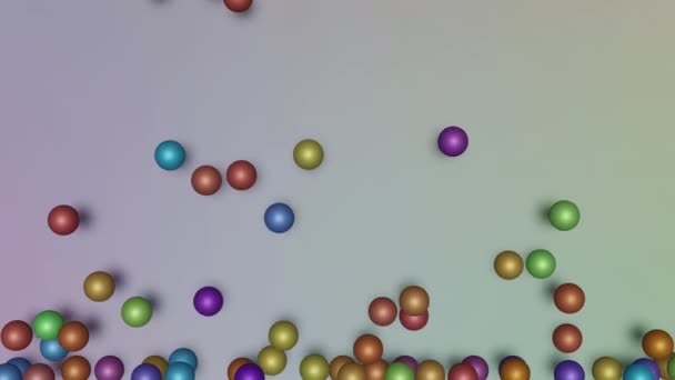 Animation Colored Balls Falling Filling Screen Network Relaxation Concept — Vídeos de Stock