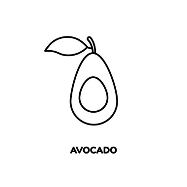 Avokado silueti. Avokado logosu. Basit tasarım.