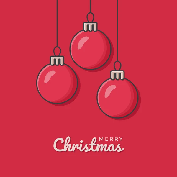 Boldog Karácsonyi Üdvözlőlapot Üveg Térfogatú Karácsonyi Labdák — Stock Vector