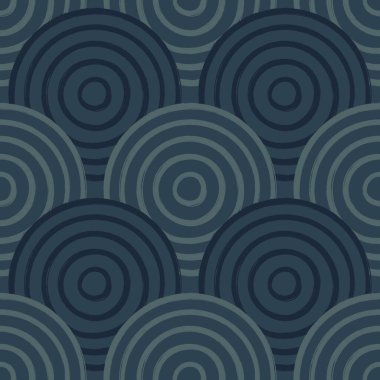 Seamless pattern with dark blue decorative spirals clipart