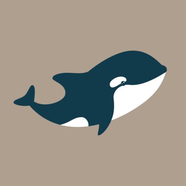 Şirin bir katil balinanın vektör çizimi