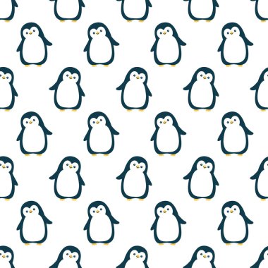 Şirin penguenlerle vektörsüz desen