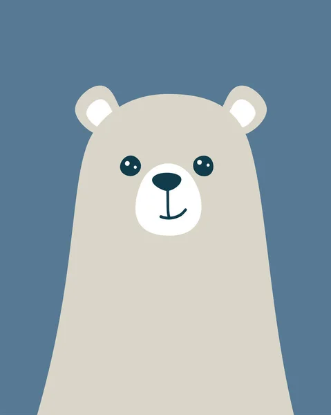 Vektor Illusztráció Portré Egy Aranyos Medve — Stock Vector