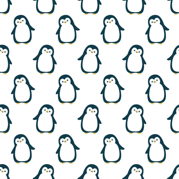 Patrón Sin Costura Vectorial Con Pingüinos Lindos — Archivo Imágenes Vectoriales