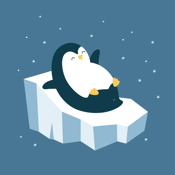 Vektor Illustration Eines Niedlichen Pinguins — Stockvektor
