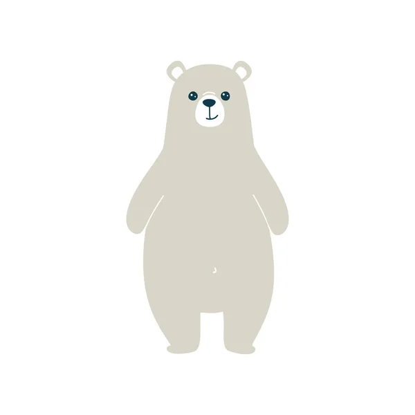 Vektorová Ilustrace Roztomilého Ledního Medvěda Izolováno Bílém Pozadí — Stockový vektor
