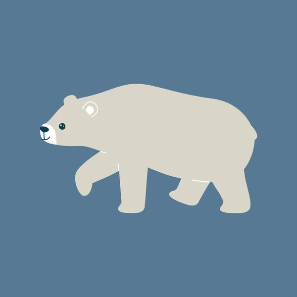 一只可爱的北极熊的矢量图解 与蓝色背景隔离 — 图库矢量图片