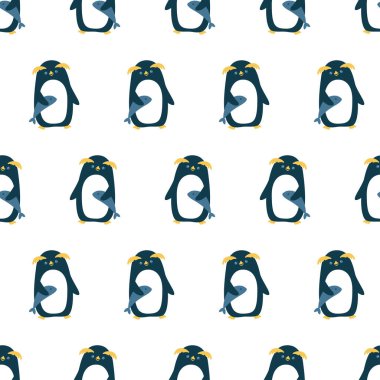 Şirin penguenlerle vektörsüz desen