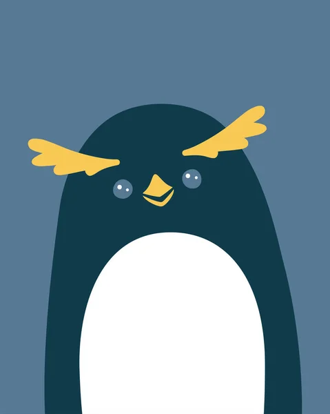 Illustrazione Vettoriale Ritratto Simpatico Pinguino — Vettoriale Stock