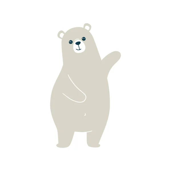Wektorowa Ilustracja Słodkiego Niedźwiedzia Polarnego Izolacja Białym Tle — Wektor stockowy