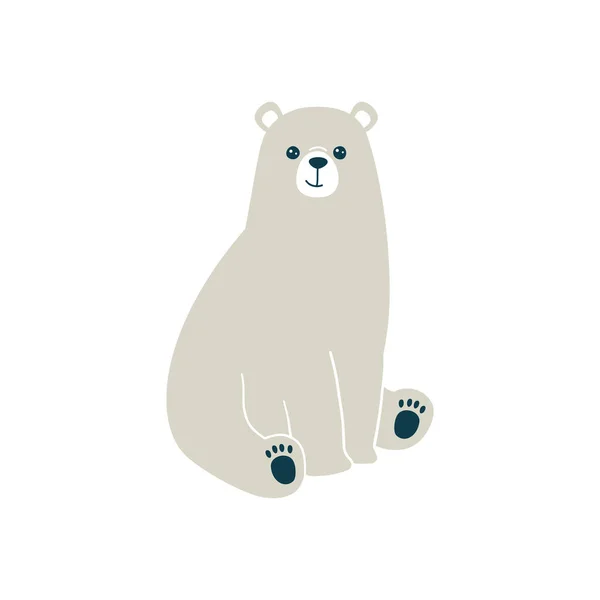 Vektorillustration Eines Niedlichen Eisbären Isoliert Auf Weißem Hintergrund — Stockvektor
