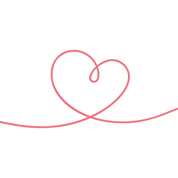 Vector Heart Illustration Line Art Hand Drawn Decorative Romantic Element — Vector de stock
