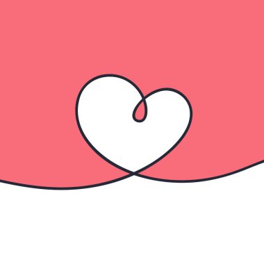 Vektör kalp çizimi. Çizgi el çizimi. Dekoratif romantik element