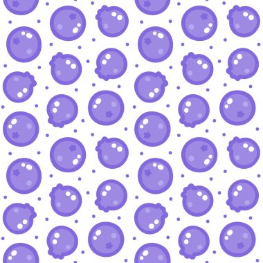 Beyaz arka planda yaban mersini desenli şirin vektörler.