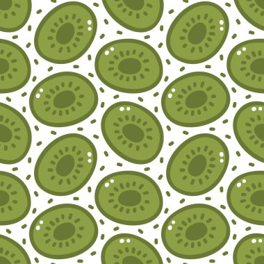 Beyaz arkaplanda kivi olan şirin vektörsüz desen