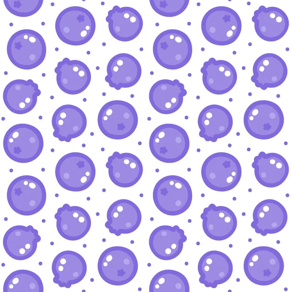 stock vector Cute vector seamless pattern with blueberries on a white background