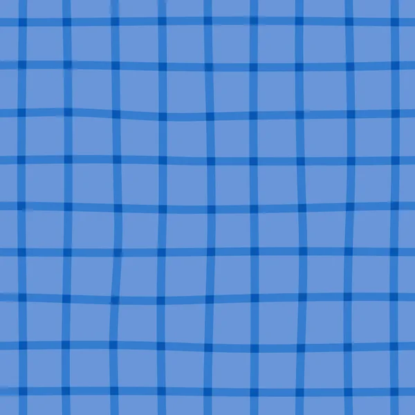 Vector Geblokte Tafelkleed Blauw Monochroom Naadloos Patroon Kawaii Achtergrond — Stockvector