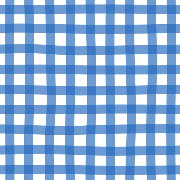 Vektor Kostkované Ubrusy Modré Monochromatické Bezešvé Vzor Pozadí Kawaii — Stockový vektor