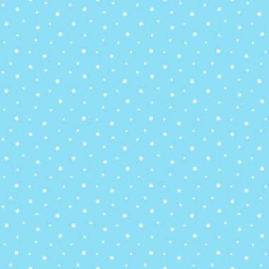 Mavi arkaplanda beyaz yıldızlar ve kar taneleri olan kusursuz bir şablon.