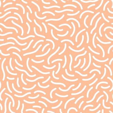 Vektörsüz dalgalı mavi monokrom deseni. Sudaki soyut doğrusal dalgalar. 2024 Peach Fuzz 'ın moda rengi