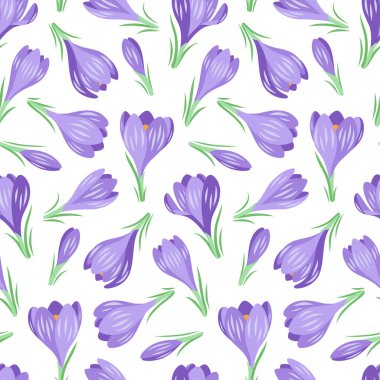 Beyaz arkaplanda bahar çiçekleri olan pürüzsüz bir desen