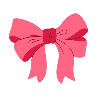 Beyaz arkaplanda izole edilmiş kurdele yayı vektör illüstrasyonu