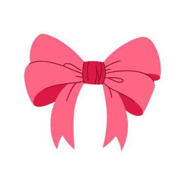 Beyaz arkaplanda izole edilmiş kurdele yayı vektör illüstrasyonu