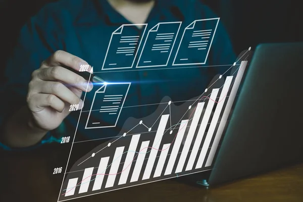 İş ve veri yönetimi konsepti, yönetim ve kontrol verileri çevrimiçi, teknoloji veri ağı, İş çevrim içi ve finans, Çalışma akışı, Kayıt yönetimi,