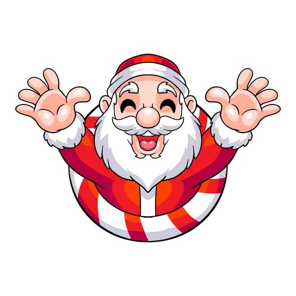 Карикатура Санта Клаус Смешно Изолированы Белом Фоне — стоковый вектор