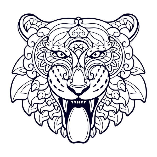 Tiger Head mandala arts isolated on white background