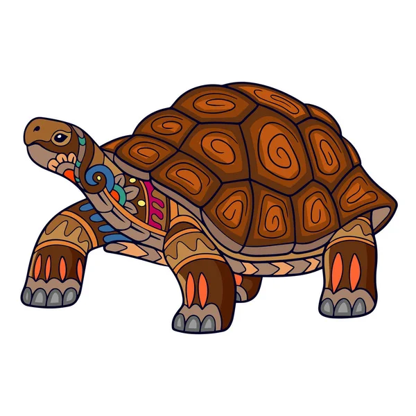 Красочные Черепахи Мандала Искусства Изолированные Белом Фоне — стоковый вектор
