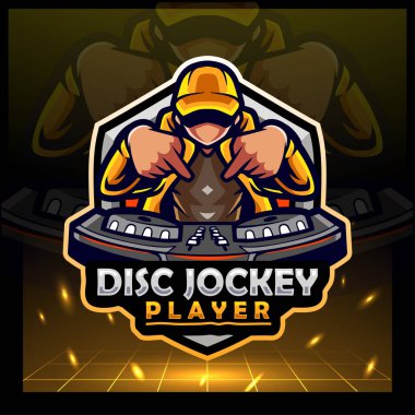 Disk Jokeyi maskotu. Spor logosu tasarımı
