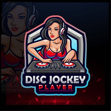 Disk Jokeyi maskotu. Spor logosu tasarımı