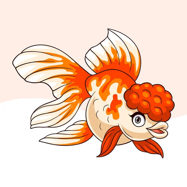 Cartoon Goldfisch Auf Weißem Hintergrund — Stockvektor